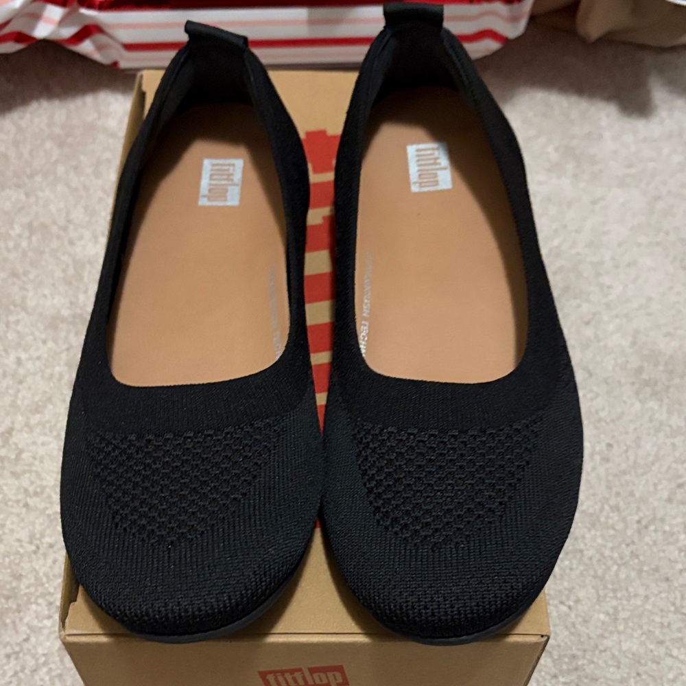 Fitflop Black Knit Loafers